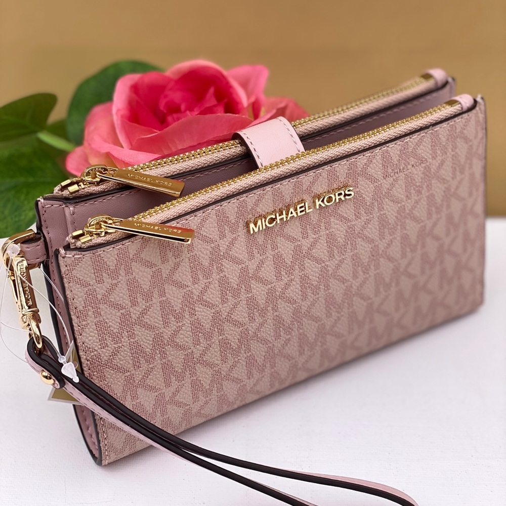 Michael Kors DoubleZip Wallet Wristlet Ballet - Picture 4 of 13